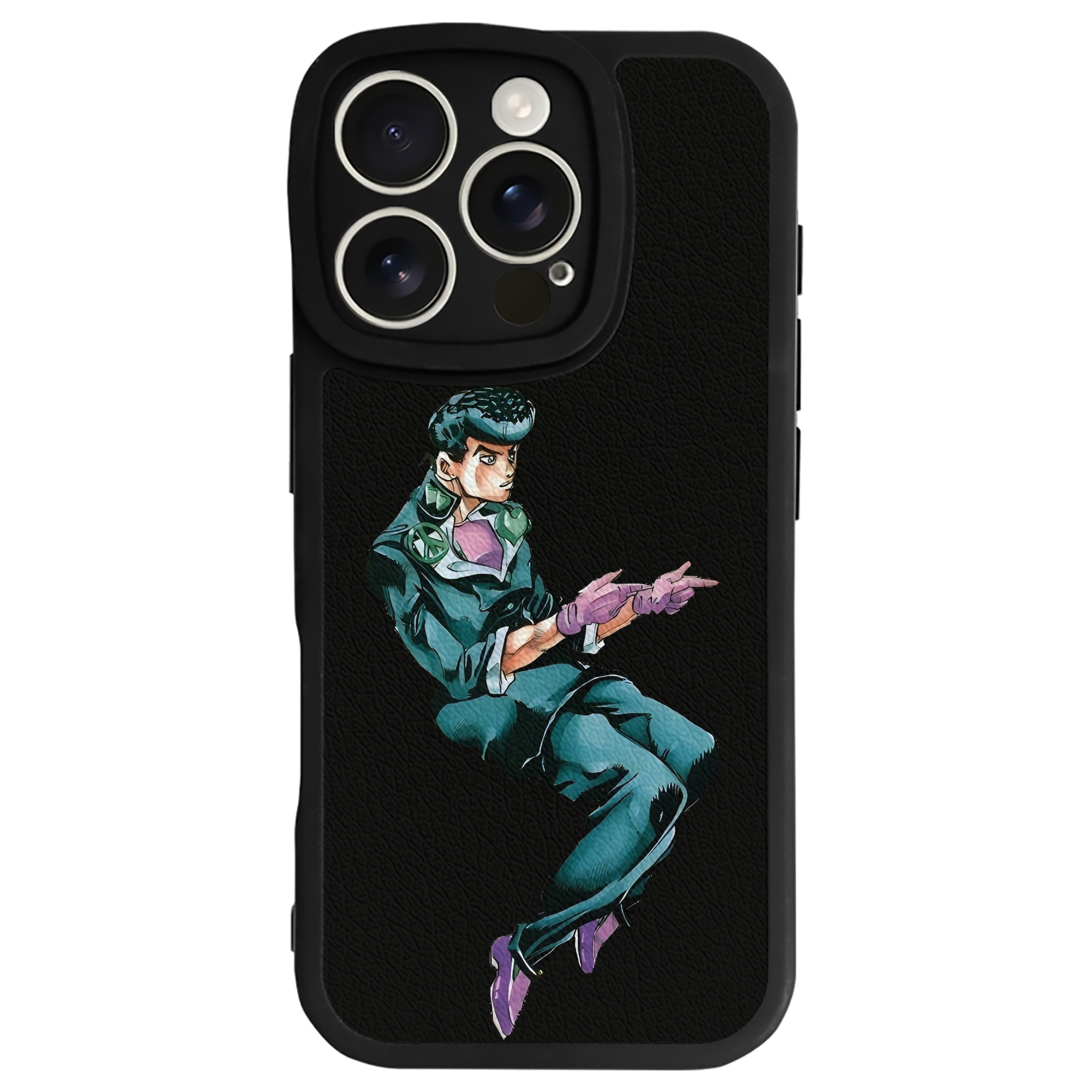 （画像用） ジョジョの奇妙な冒険 ひがしかた じょうすけ JoJo's Bizarre Adventure Higashikata Josuke 【iPhone 16シリーズ対応】シリコンスマホケース（レザー調） 材質：シリコン
